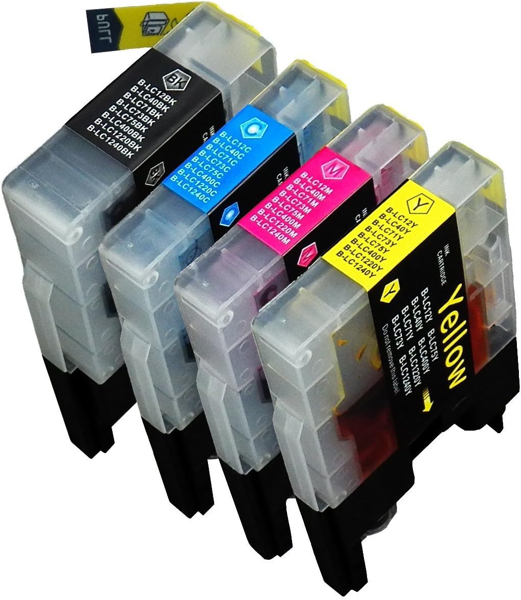 Viprint® 4 Pack Compatible Brother Lc-71 , Lc-75 1 Black, 1 Cyan, 1 Magenta, 1 Yellow for Use with Brother Mfc-j280w, Mfc-j425w, Mfc-j430w, Mfc-j435w, Mfc-j5910dw, Mfc-j625dw, Mfc-j6510dw, Mfc-j6710dw, Mfc-j6910dw, Mfc-j825dw, Mfc-j835dw. Ink Cartridges for Inkjet Printers. Lc-1240bk , Lc-1240c , Lc-1240m , Lc-1240y
