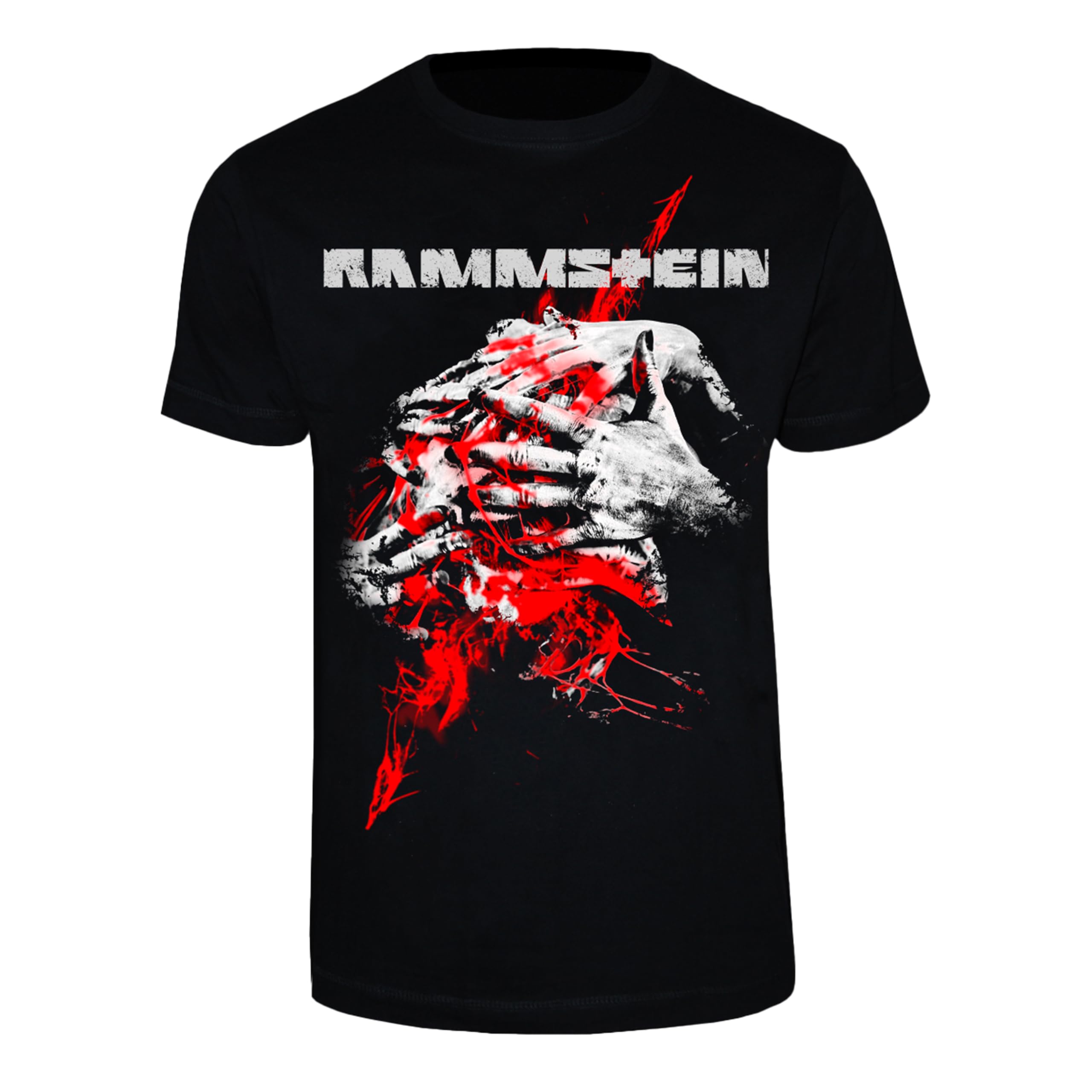 Rammstein T-Shirt Angst Black Official Band Merchandise Fan Shirt with Chest and Back Print, Black, XXL