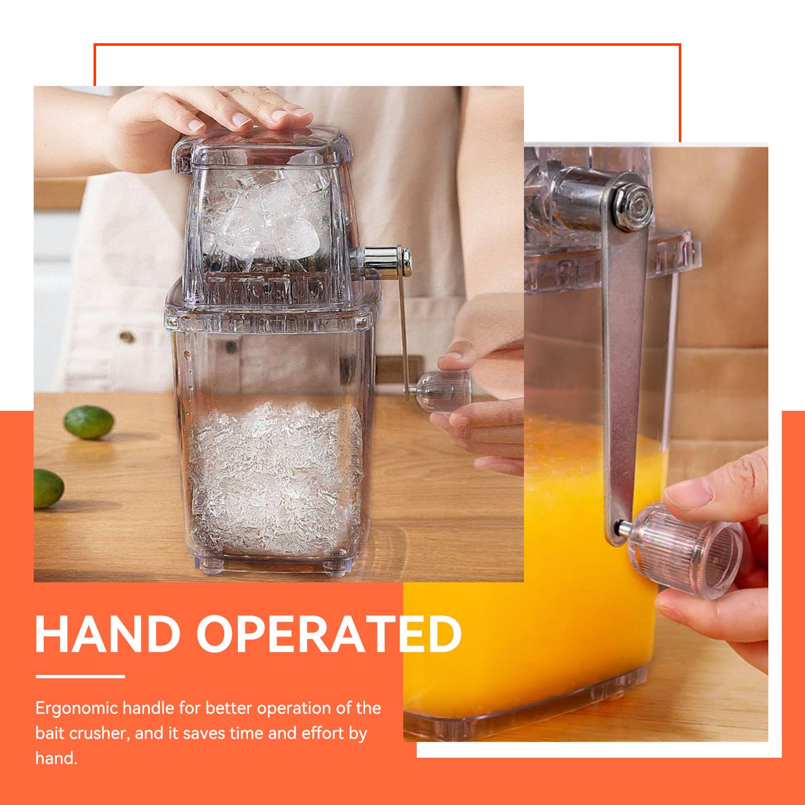 Tritaghiaccio Manuale Per Esche Da Pesca - Frantoio Con Manovella, Capacit&agrave; 1.2L