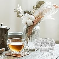 Vista 6 de Calentador de té de aleación de plata con soporte para candelitas, base calefactora, soporte para velas para teteras de vidrio, teteras de cerámica