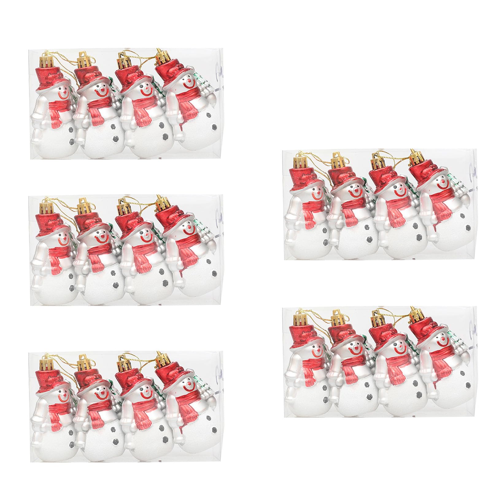 carotoe Of 5 Snowman Props Christmas Tree Hanging Pendant Tree Ornament Handpainted Festival Decors Holiday Window Display Christmas Ornament