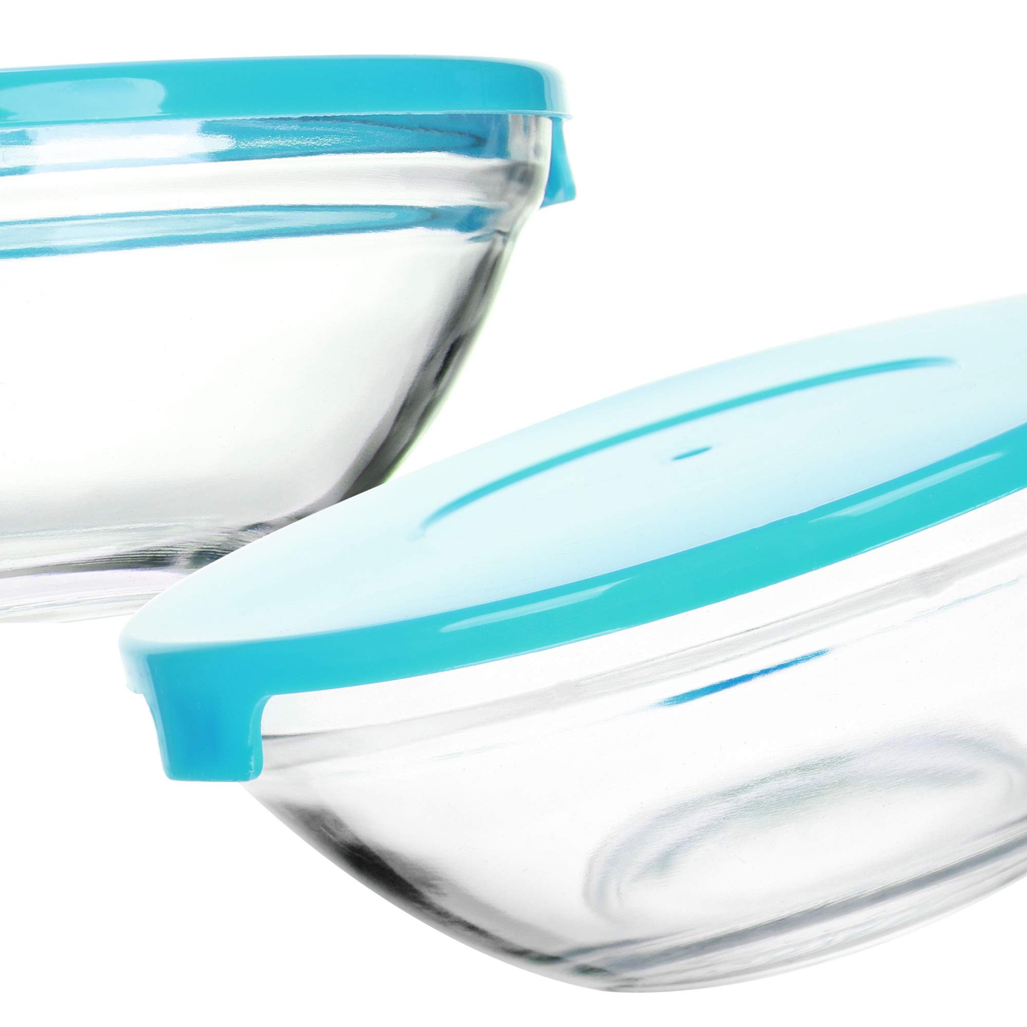 Set 4 Ciotole In Vetro Borosilicato Con Coperchi – 0,5 L, 1 L, 2 L, 3,5 L, Resistenti A -20/+560°C, Adatte A Forno E Microonde