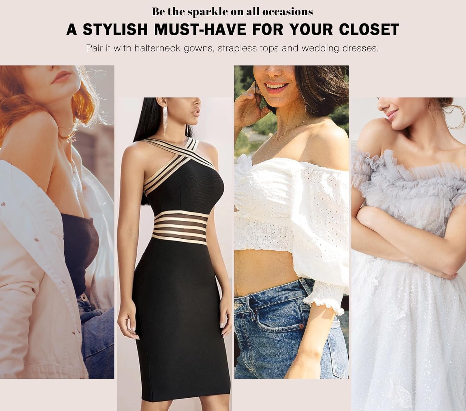 Wekofi Newest Adhesive Sticky Bra Strapless Backless Push Up Thin Nipple Covers Breast Lift Tapes - Image 5