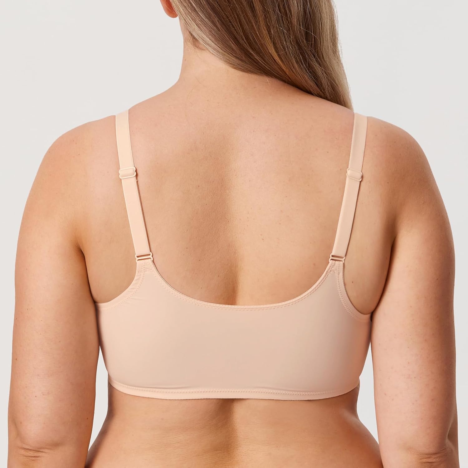 DELIMIRA Women's Front Closure Bras Seamless Plus Size Plunge Underwire Unlined Comfortable Bra - Image 4