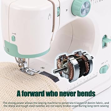 Sewing Machine for Beginners Twin Needles Sewing Machines with 12 Built-in Stitches Lightweight Portable Free Arm Design for Mending Clothes, DIY Quilting, and Small Projects