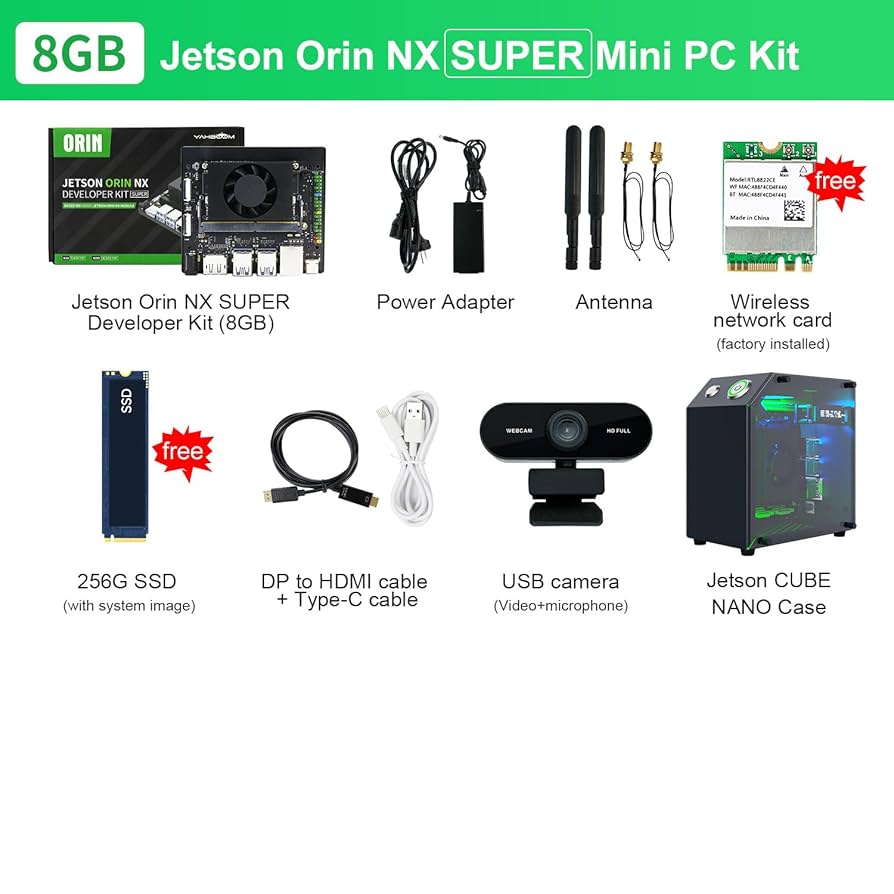 グラフィックボード・グラボ・ビデオカード Jetson ORIN NX 8GB JP6.2.1 NVME256GB Amazon.co.jp: Yahboom Jetson Orin NX 8GB 開発ボードキット