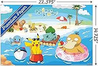Vista 9 de Trends International Pokémon - Summer Wall Poster, 34L x 22.4W, Gold Framed Version