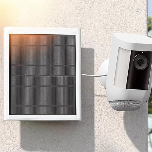 Miniatura 6 de Panel solar de 3 W para cámara Ring Stick Up y batería de cámara de foco, cargador de panel solar blanco de 5 V compatible con anillo de seguridad