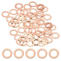 Vista 21 de Paquete de 30 arandelas de cobre, arandelas métricas de sellado de cobre M6x10x1mm para pernos, tornillos, tuercas