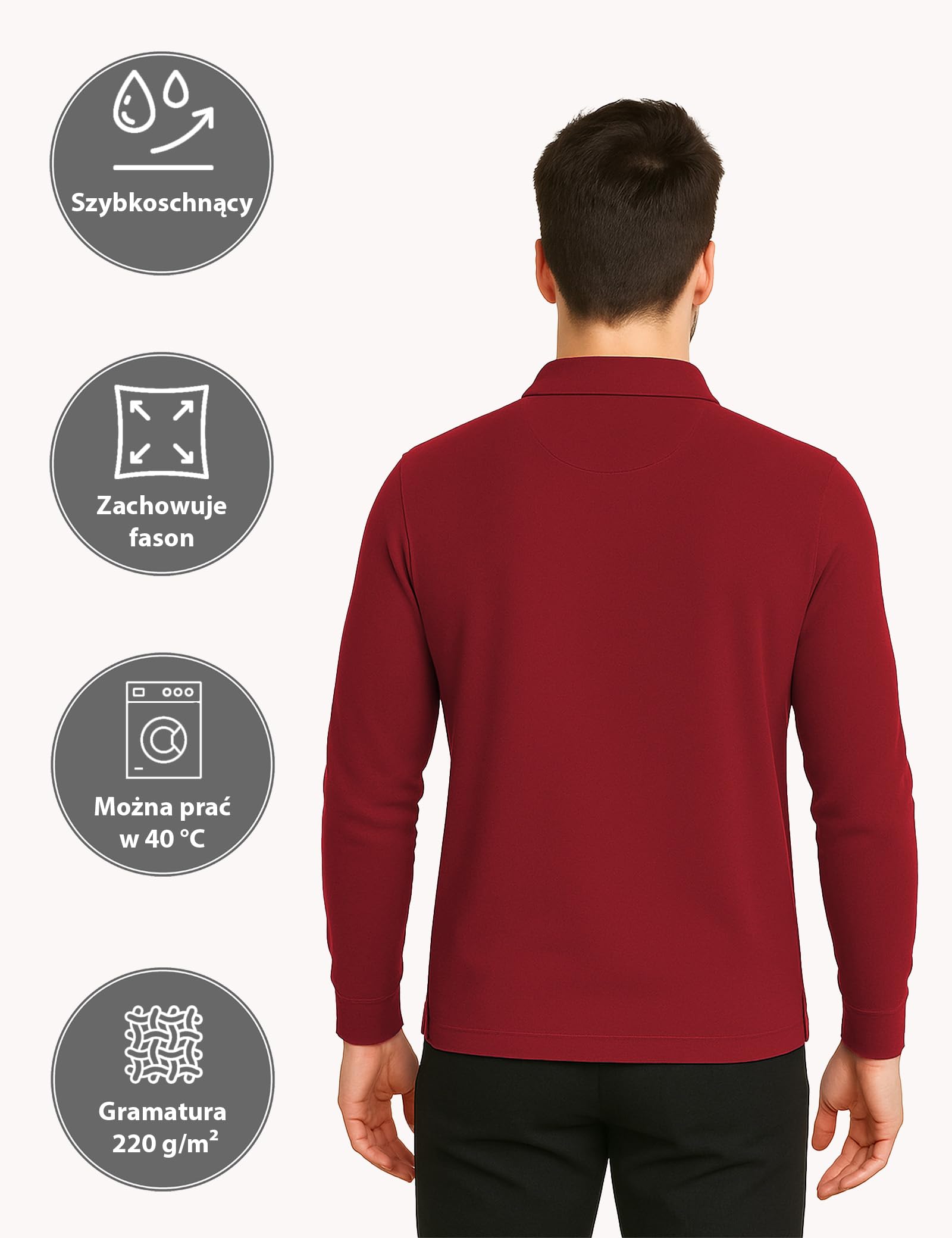 ALPIDEX Polo Męskie 2-Pak 100% Bawełna Koszulki z Długim Rękawem Jednokolorowe S M L XL XXL 3XL 4XL 5XL
