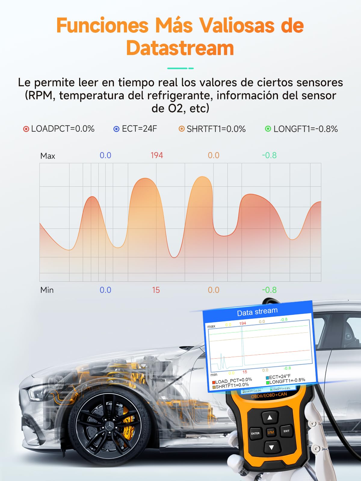 ANCEL AD410 OBD2 Diagnosis Coche Escáner Maquina en Español | Diagnostico Coche Multimarca,Lector de Fallas de Luz del Motor,Scanner OBD2 para Todo el Coche OBDII Después de 2002