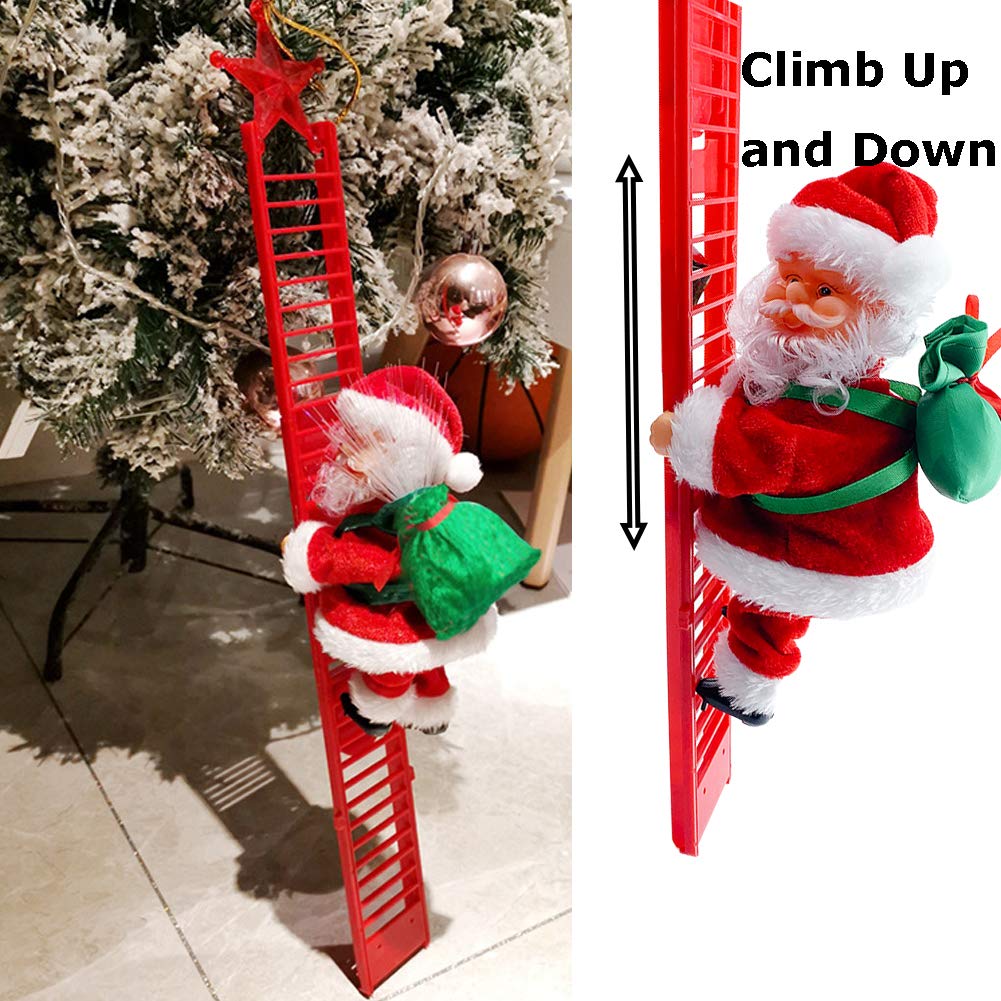Electric Santa Claus Climbing Ladder, Christmas Decoration Doll Figurine  Ornament, Xmas Tree Hanging Ornaments (Red) : Amazon.co.uk: Home & Kitchen