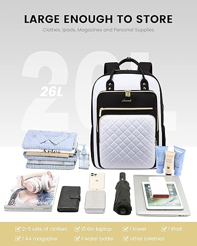 Miniatura 6 de LOVEVOOK Mochila para computadora portátil para mujer, mochila para trabajo de viaje, bolsa de computadora para enfermera, profesora, bolsa de