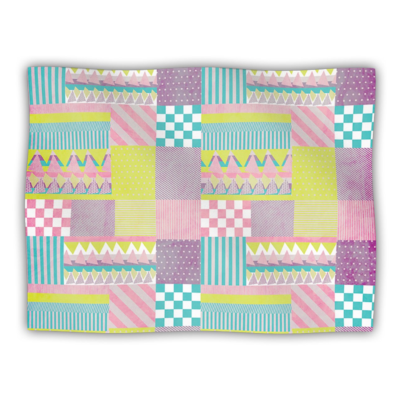 Kess internos de Louise Machado Patchwork Morado Verde Mascota Perro Manta, 60 por 50