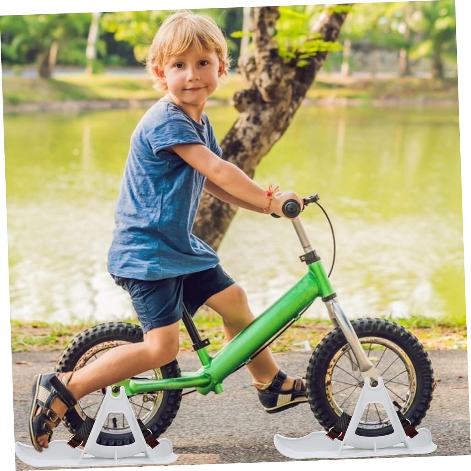 Kisangel Bike Parking Rack Durable Ski Conversion Attachment for Balance Bikes Easy to Install Winter Skiing