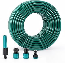 30M Reinforced Garden Hose Pipe with Spray Nozzle & Fittings, Heavy Duty PVC Braided Water Hose 1/2"", Kink Free, Leakproof & Burst Resistant, Flexible Hose for Garden, Car Wash & Irrigation