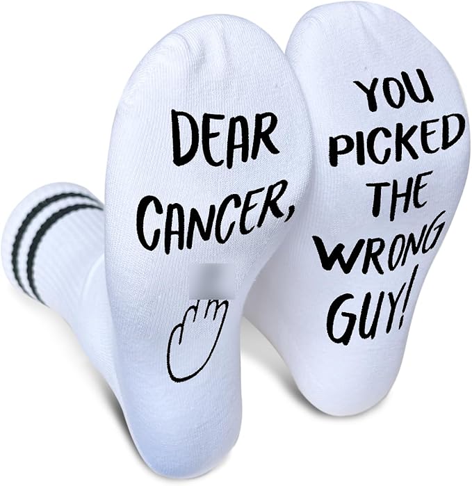 Dear Cancer You Picked The Wrong Guy, Cancer Socks, Women Men Gift for