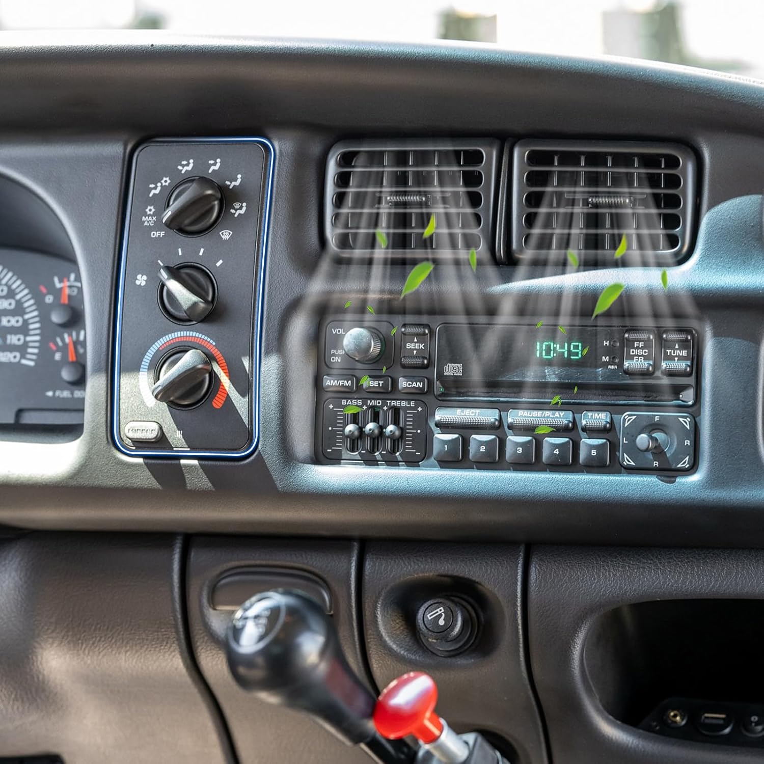 5015734AA A/C Heater Climate Control Module Panel Compatible with 1999-2001 Dodge Ram 1500 For 1999 2000 2001 2002 Ram 2500/3500 Air Conditioning Heater Control Panel 7+3Pins HS364 68171480AA W/O Knob