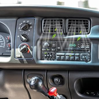 5015734AA A/C Heater Climate Control Module Panel Compatible with 1999-2001 Dodge Ram 1500 For 1999 2000 2001 2002 Ram 2500/3500 Air Conditioning Heater Control Panel 7+3Pins HS364 68171480AA W/O Knob