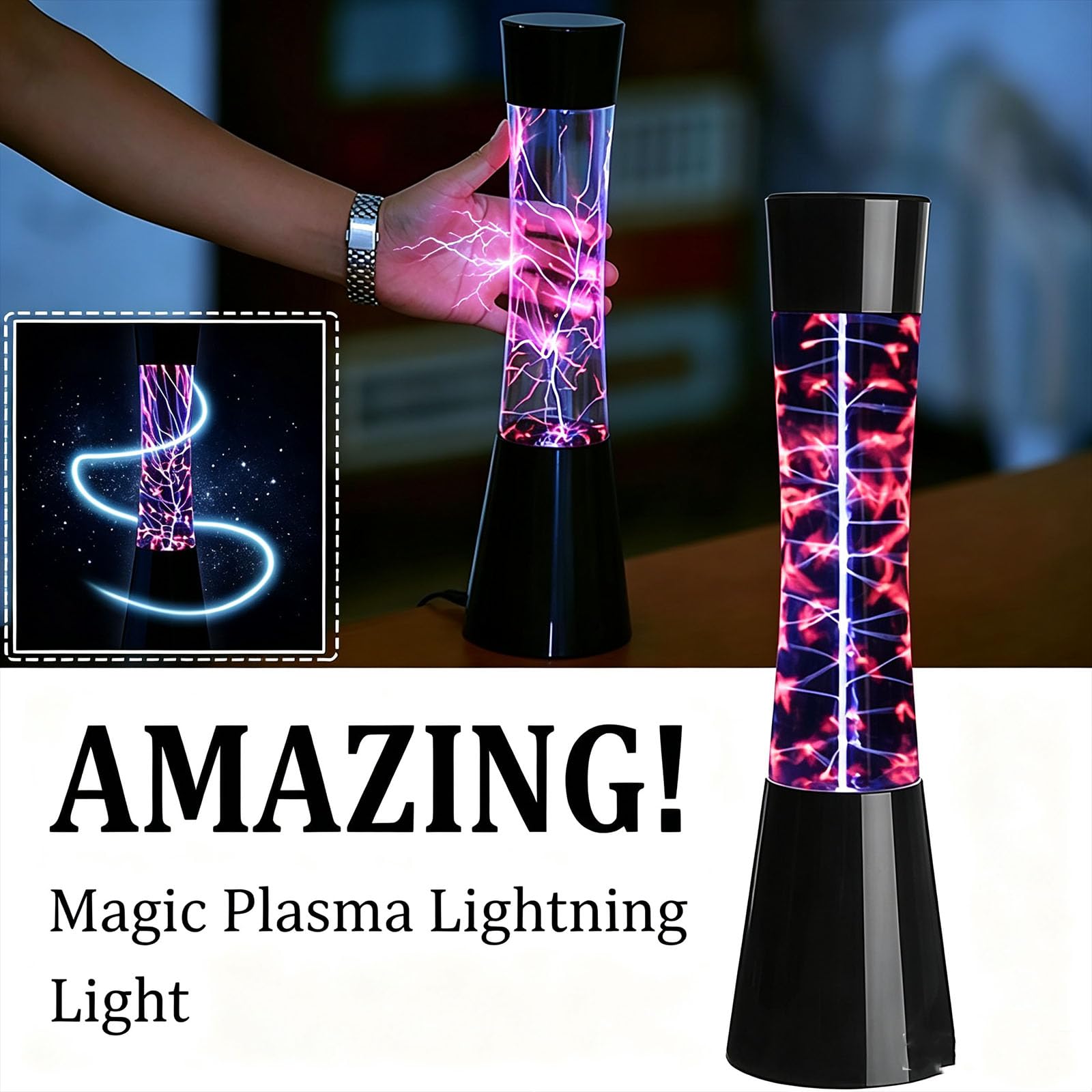 Lampada Al Plasma Elettrostatica Lampeggiante Con Sensore Sonoro, Tocco Interattivo, Prestazioni Stabili, Per Decorazioni, Camera Da Letto, Sala Giochi