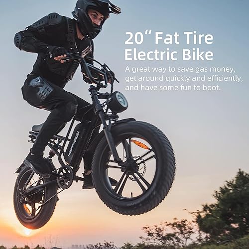Miniatura 6 de HAPPYRUN Bicicleta eléctrica de 20 pulgadas con neumático gordo de 1500 W 48 V 18 AH motor eléctrico de montaña de 28 MPH para adultos suspensión de