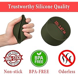 KTKUDY 2Pcs Silicone Boot for Stanley Quencher Tumbler H2.0 30 oz 40 oz & IceFlow 20 oz 30 oz & Intended for Hydro Flask Water Bottle 12-24 oz - Cup Bottom Accessories Fits Stanley Cup, Olive Green