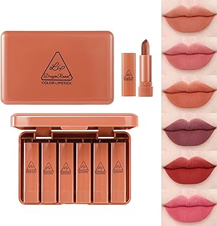 batom nu, kit maquiagem batom nu, Kits Maquiagem para Lábios Batom Creme Longa Duração Coloração Lábios Pigmentada Impermeável Batom Longa Duração Conjunto Nanyaciv