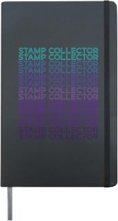 Stamp Collector Stamp Collecting Retro Hardcover Journal, Black