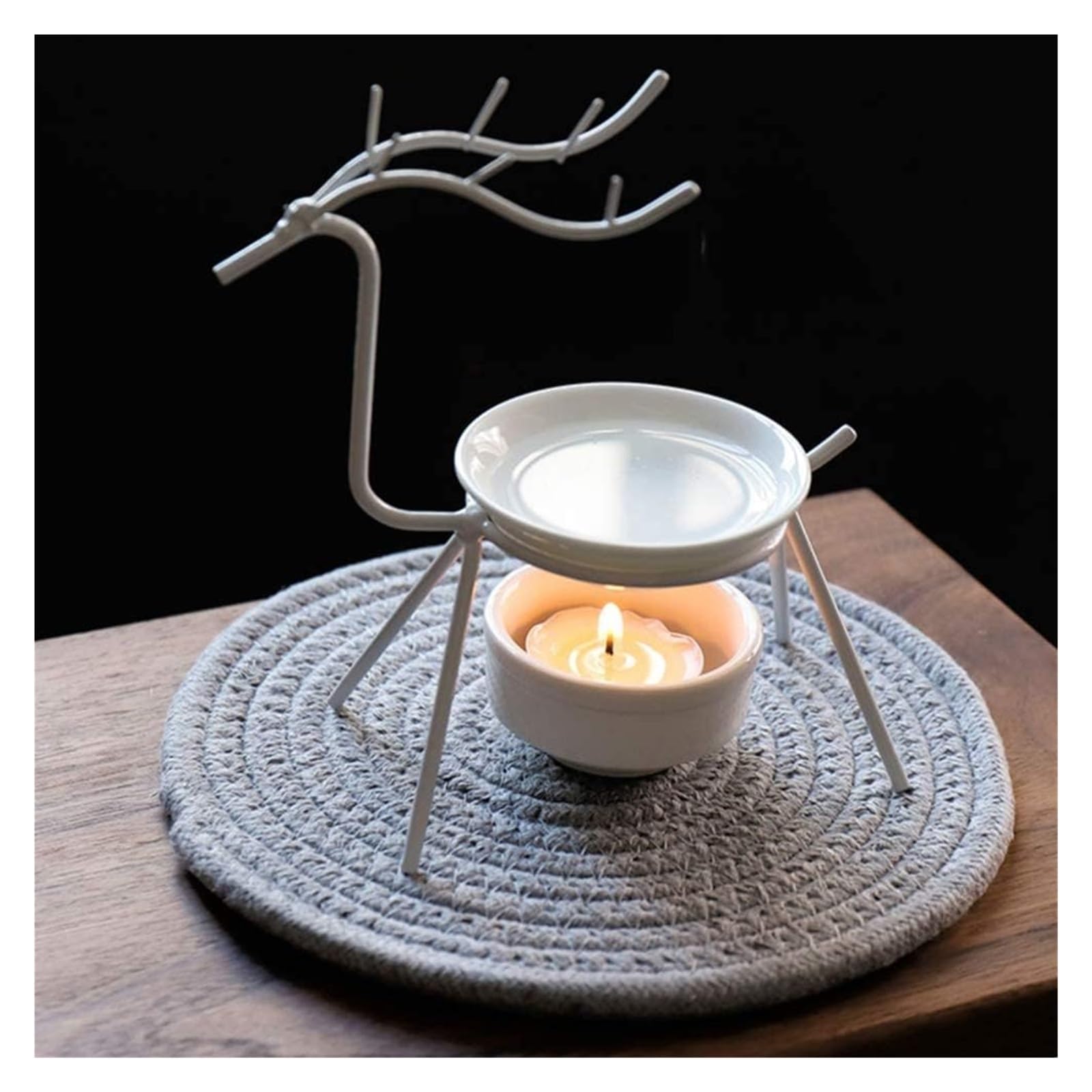 świece zapachowe świece woskowe Podgrzewacz do świec i stojak na olejki aromaterapeutyczne, ceramiczne świeczniki, aromaterapeutyczny salon, porcelanowy ceramiczny kominek wosku, biały
