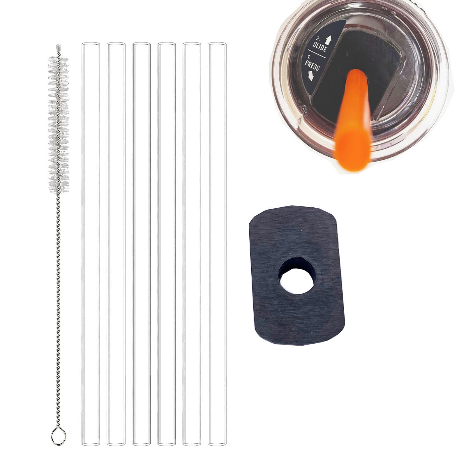 Couvercles à paille transparents Stronghold accessoires de rechange avec brosse