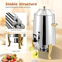 Vista 5 de Dispensador de bebidas calientes, urna eléctrica de café de 13 L, dispensador de bebidas frías y calientes de acero inoxidable con tabla