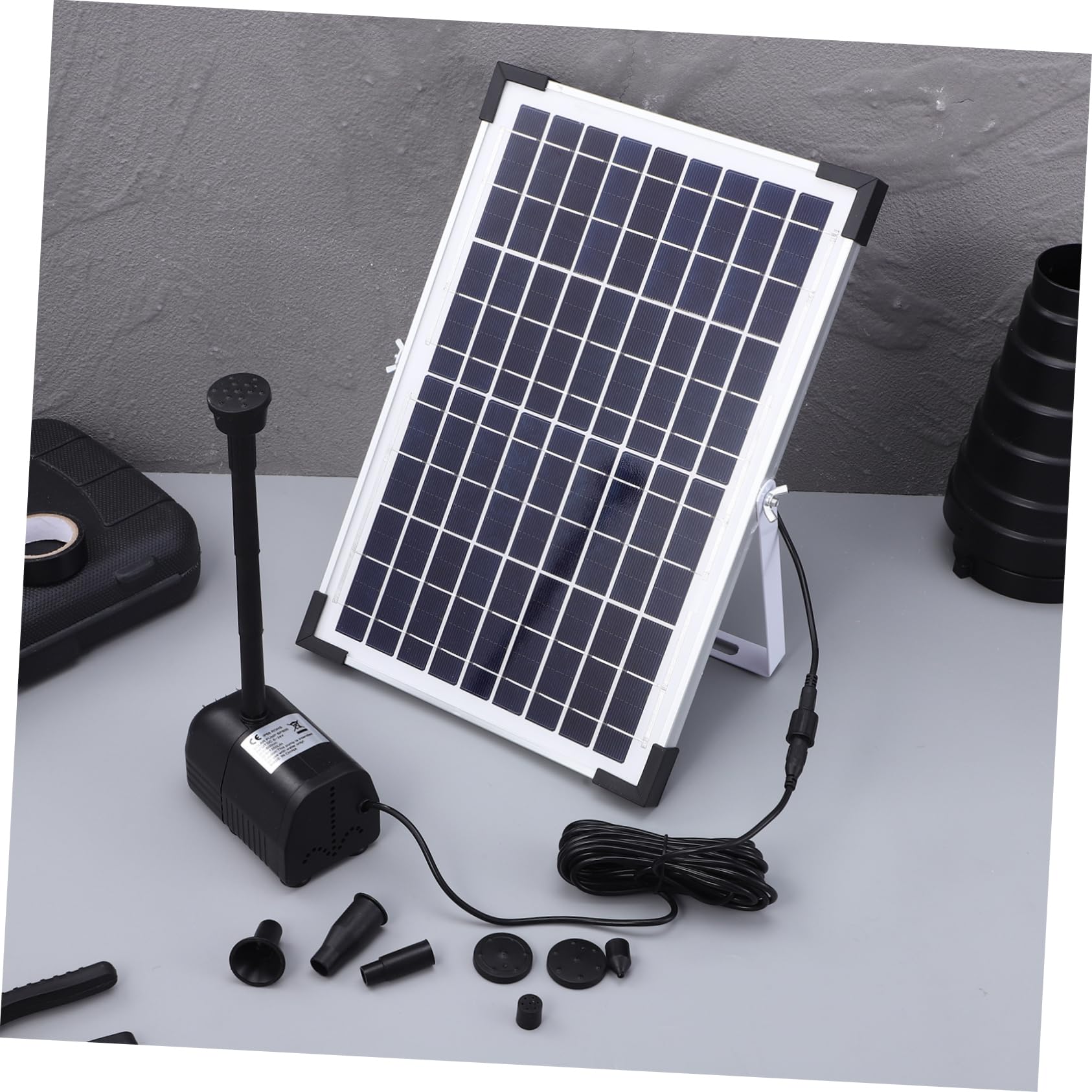 Pompa Fontana Solare Esterna 12w Bsv-sp100 in Abs Nero | Portata 1350l/h, Uso Giardino e Outdoor, Costruzione Robusta, Installazione Semplice