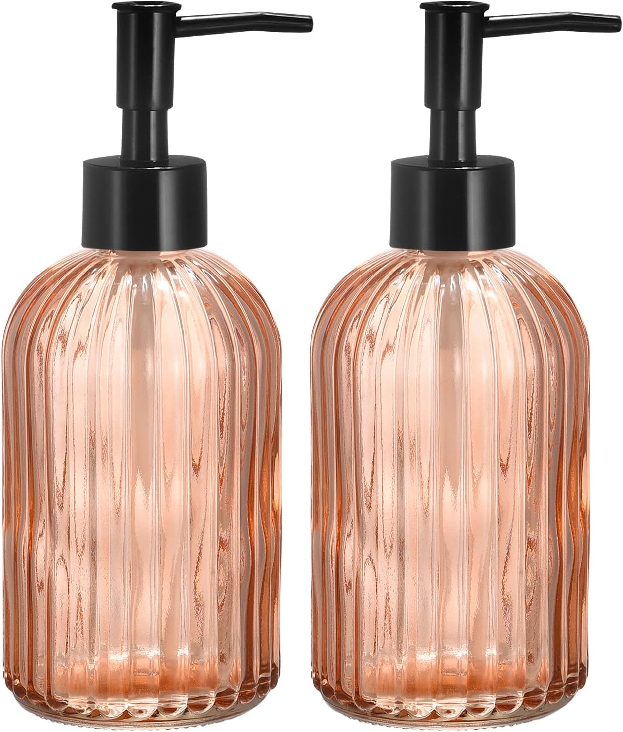 uxcell Soap Dispensers Set 2 Pack 13.5Oz Glass Dish Hand