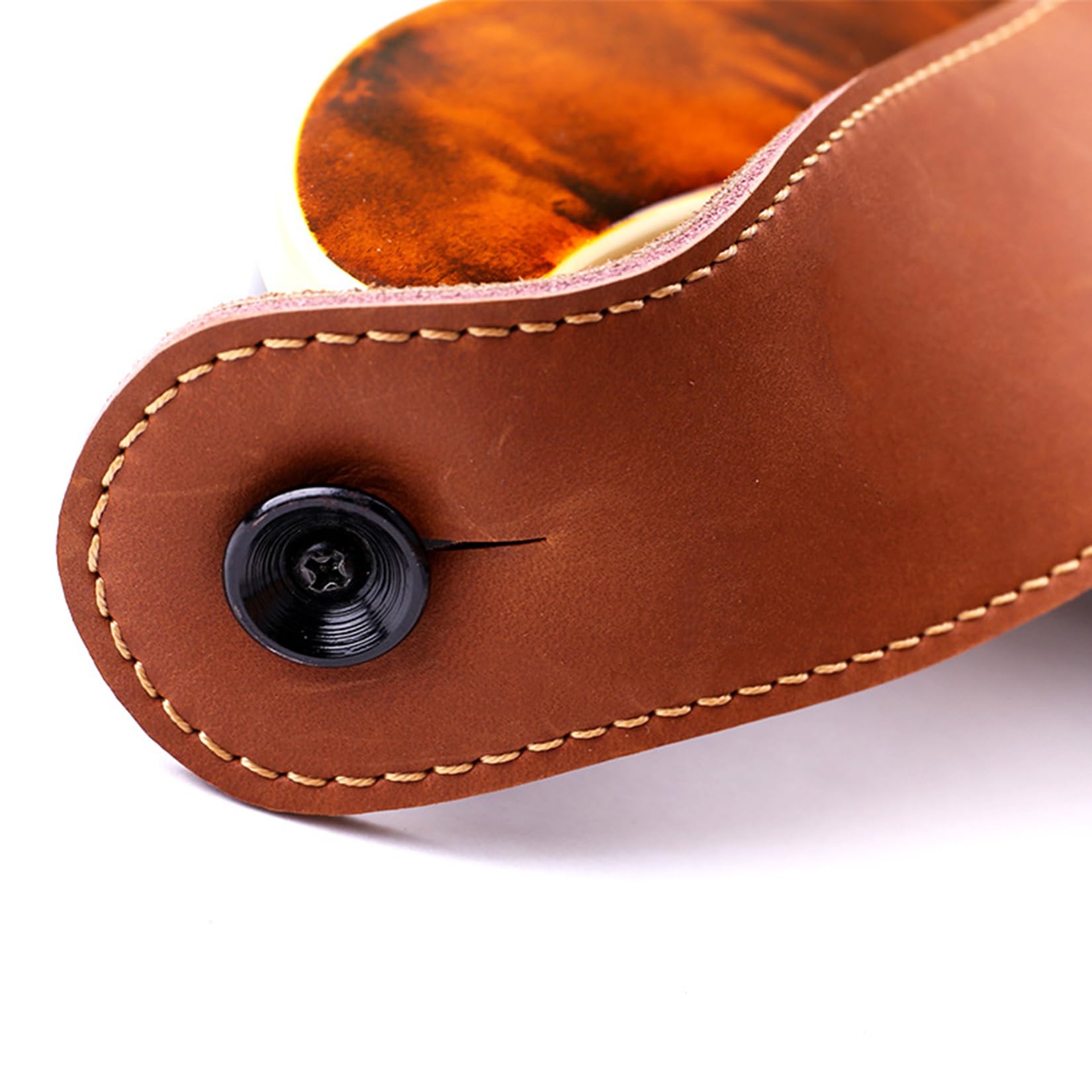 Correa de Guitarra de Cuero, Longitud Ajustable de 41" a 51" Correas de Guitarra de Cuero,Antideslizante,Clásico,Correa de Bajo Eléctrico Acústico - Accesorios para Guitarras