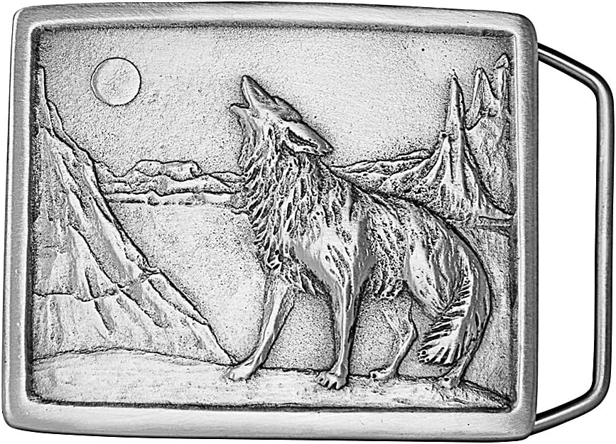Indiana Metal Craft Men's Howling Coyote Belt Buckle Belts