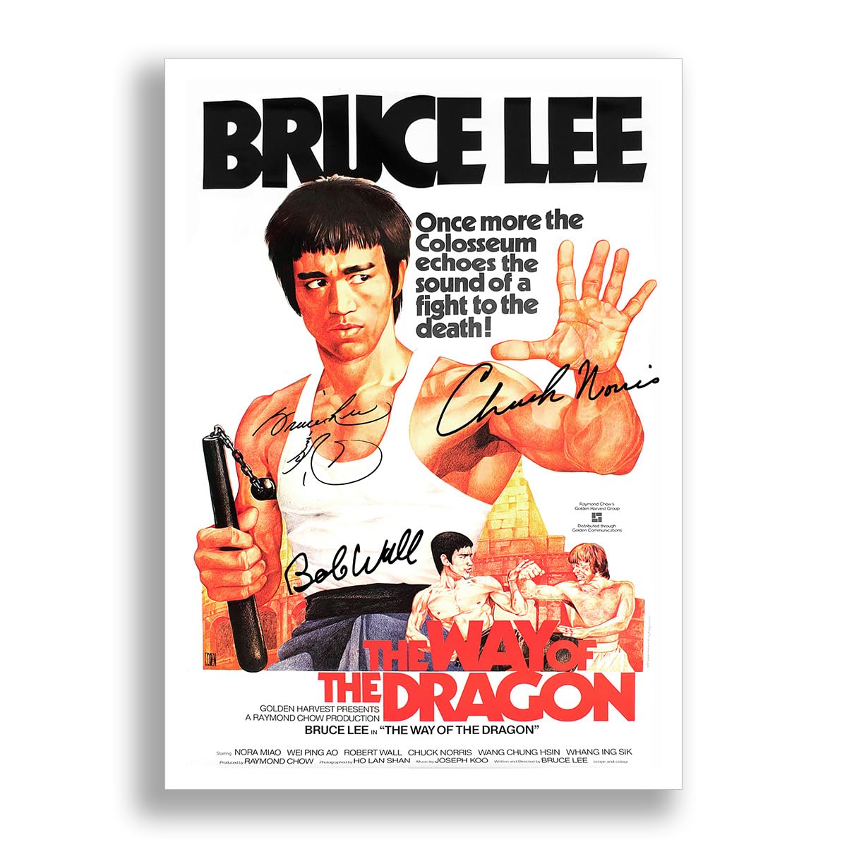 Mounted Gifts Black The Way Of The Dragon Cast Signed A4 Poster Photo Print Framed Autograph Gift Movie Film Bruce Lee (Poster Only)