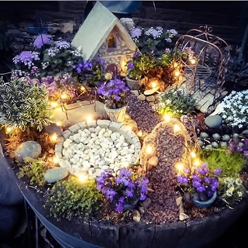 Miniatura 4 de Magicnight Mini luces solares pequeñas, cadena de luces estrelladas para jardín de hadas, árbol, barandilla, cenador, valla, 16 pies, 50 LED,