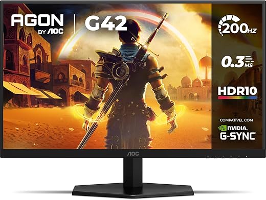 Monitor Gamer AOC AGON G42 27" 200Hz 0,3ms IPS HDR10 NVIDIA G-Sync...