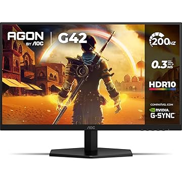 Monitor Gamer AOC AGON G42 27" 200Hz 0,3ms IPS HDR10 NVIDIA G-Sync 27G42HE
