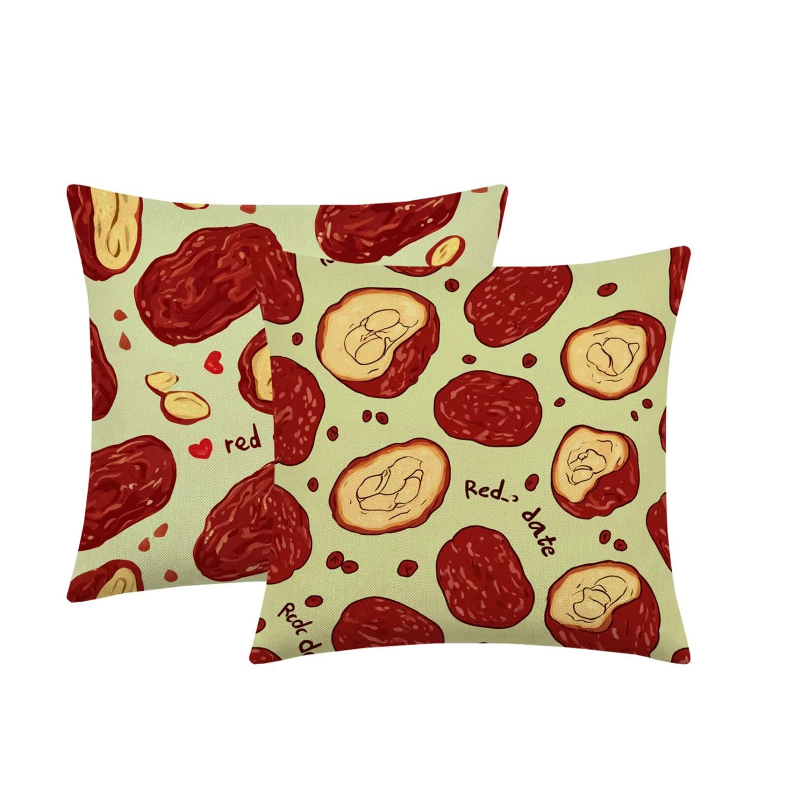 Kissenbezug 65x65cm Outdoor Kissen 2er Set Rot Karikatur Samt Dekokissen