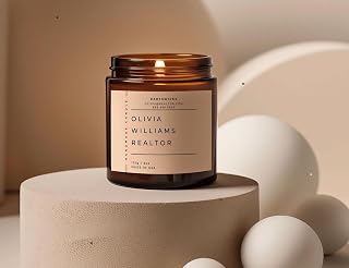 Realtor Candle Personalized Business Soy Wax Candle Custom Real Estate Agent glft Business Logo Realtor Swag Real Estate Mini Candles Bulk, Home Decor Candle