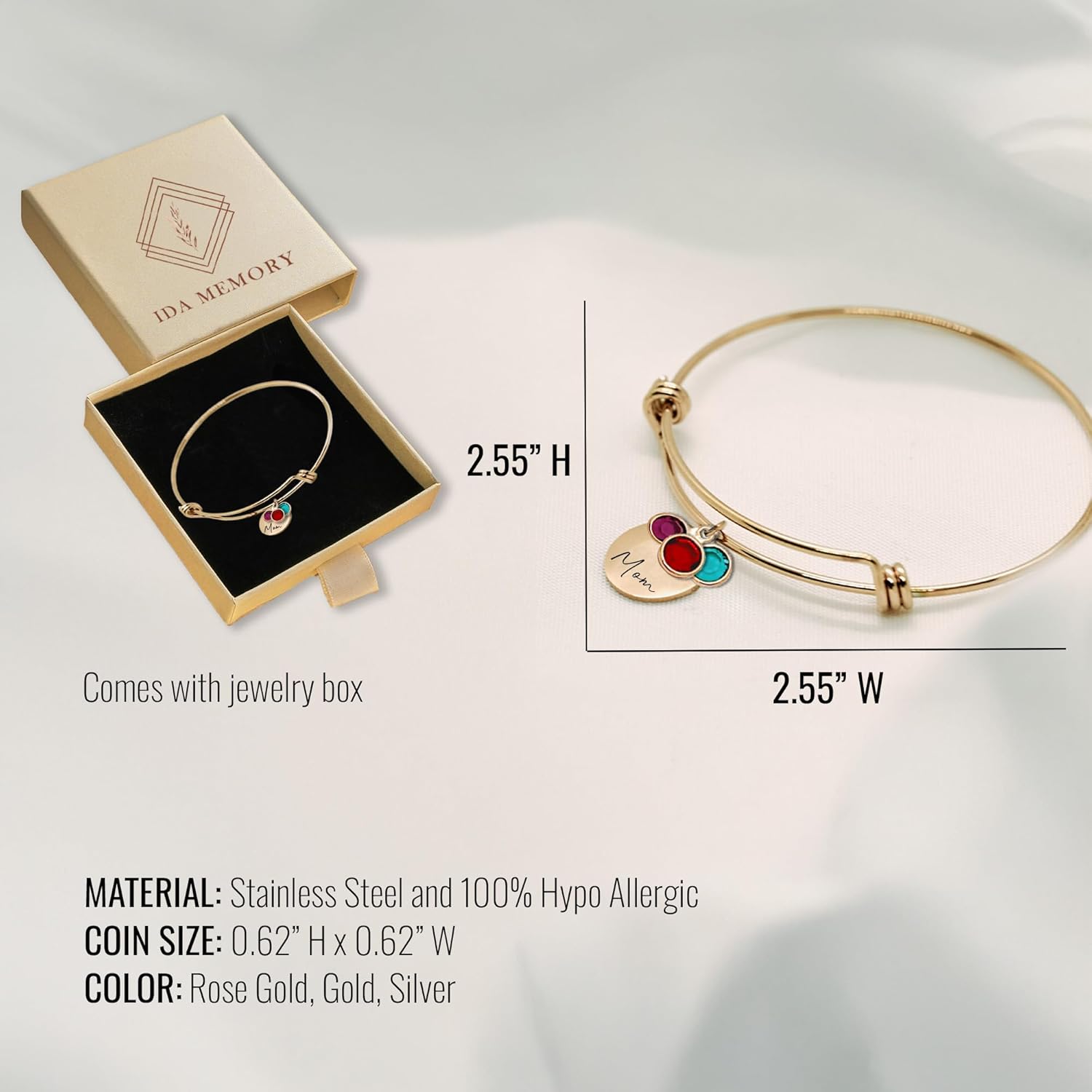 Gigi Bracelet with Grandkids Birthstones – Personalized Grandma Jewelry with Birth Month Stones, Meaningful for Gigi from Grandkids for Mother’s Day, Birthday, Christmas