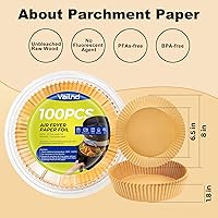 Vista 6 de 100 forros desechables para freidora de aire pequeños, hojas de pergamino, redondas, 6.5 pulgadas redondas para freidora de aire, para hornear