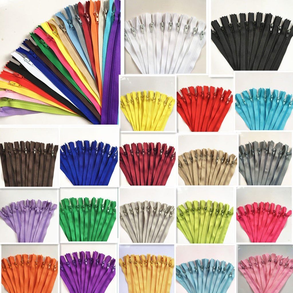 WKXFJJWZC 100pcs Mix Nylon Coil Zippers Tailor Sewer Craft 6 Inch15CM Crafter's FGDQRS 20 Color