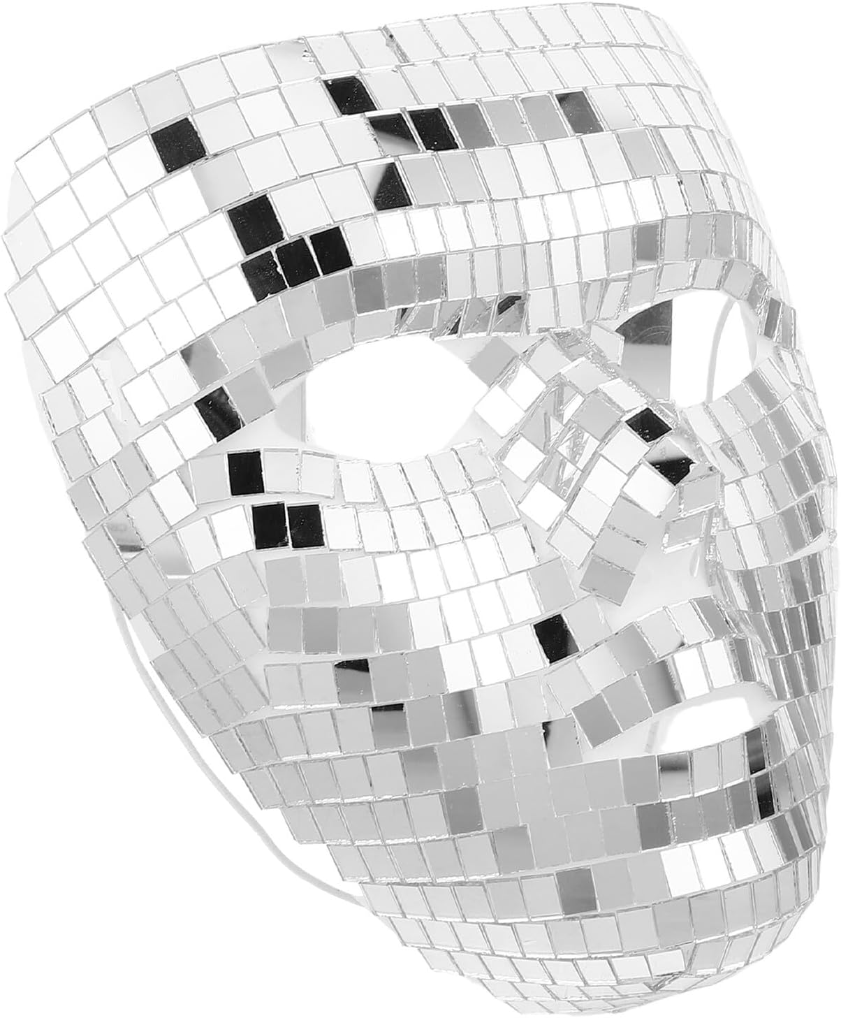 Máscara Disco Ball Espejo para mujer plateada miniatura 1