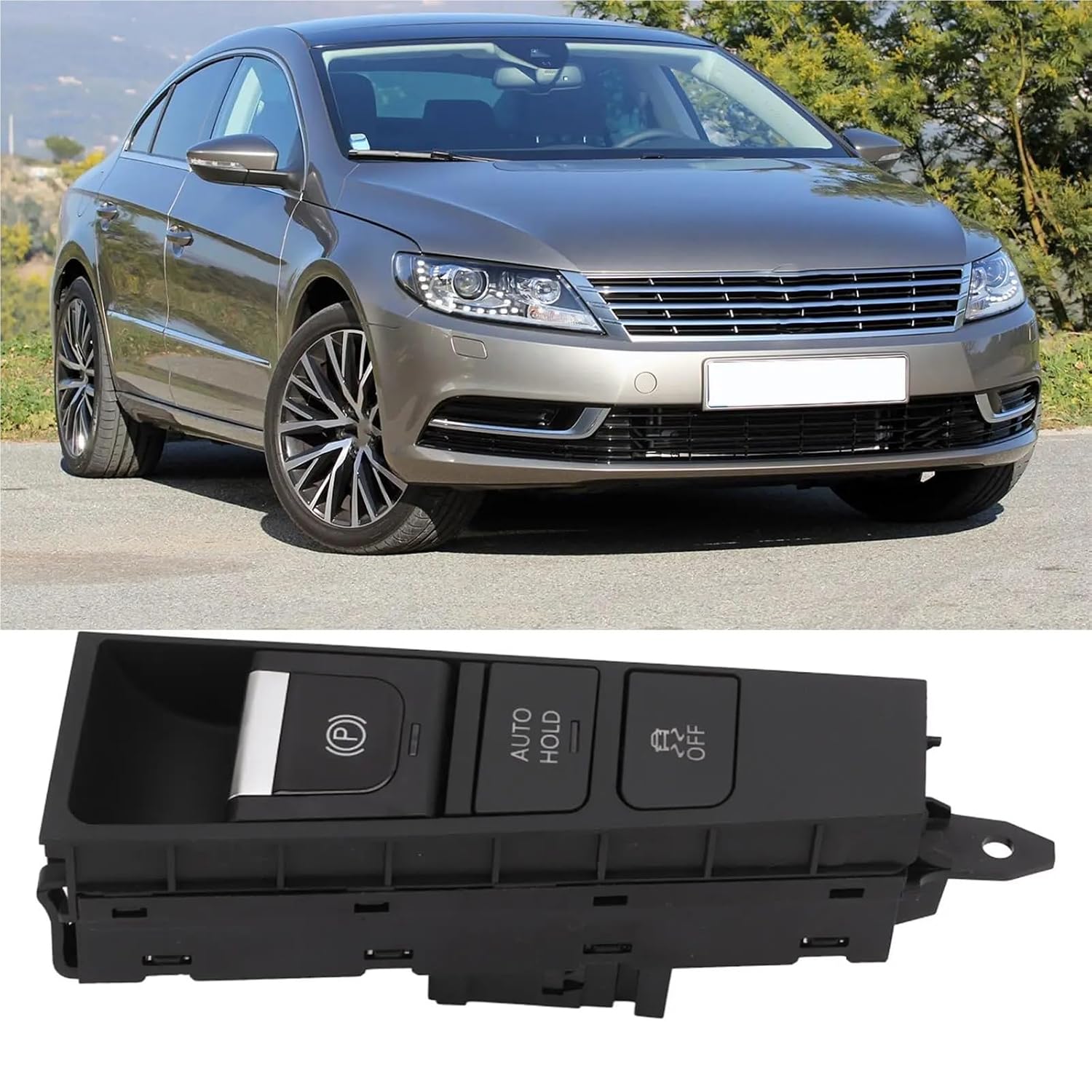 Parking Brake Auto Hold Switch 3AB927137 Handbrake Switch Button Replacement for VW B7 Cc 2012-2018 Electronic Car Handbrake