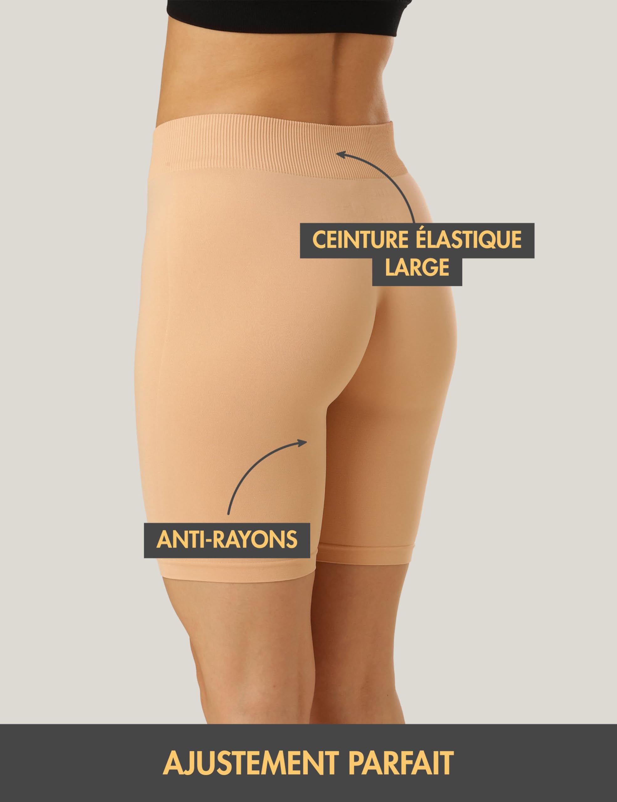 Lot de 3 Leggings Courts pour Femme, Short de Cyclisme, Sous-vêtement Basic Treasure
