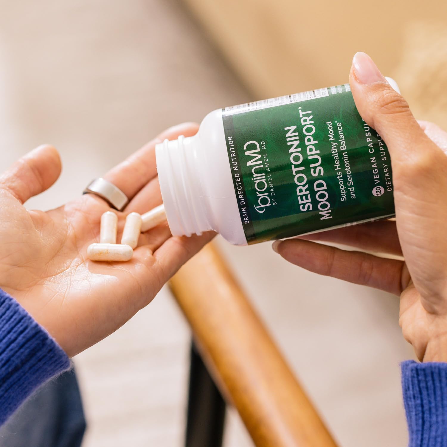 BRAINMD Dr Amen Serotonin Mood Support - 120 Capsules - Supports Healthy Serotonin Balance - Gluten Free - 30 Servings — Amazon image 6