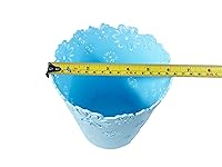 Vista 2 de Nazr - Papelera de plástico con forma de flor hueca sin tapa, papelera (S-azul)