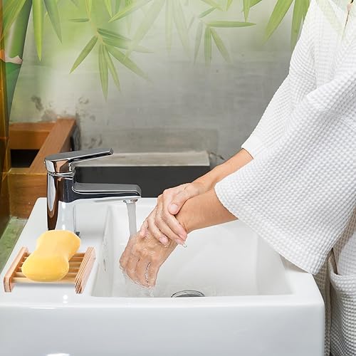 Miniatura 3 de 50 jaboneras de madera de bambú a granel para baño, jabonera de madera para bar, jaboneras autodrenantes, bandeja de jabón de madera para cocina,